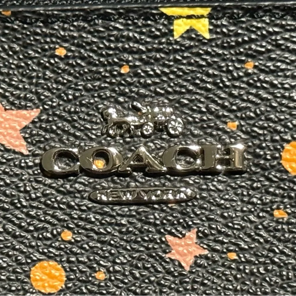 Coach Space Galaxy Wristlet F30060 Planets Stars & Moons Leather - Picture 7 of 10